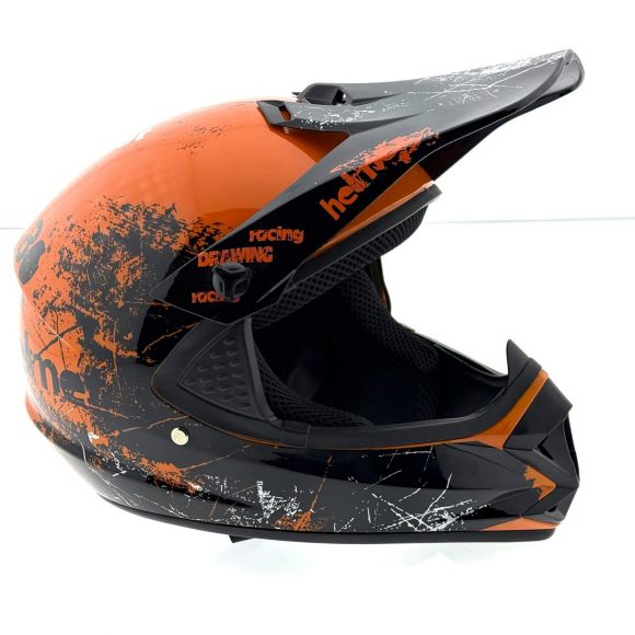 Шлем HELMET мод. 107 оранжевый с черным глянец